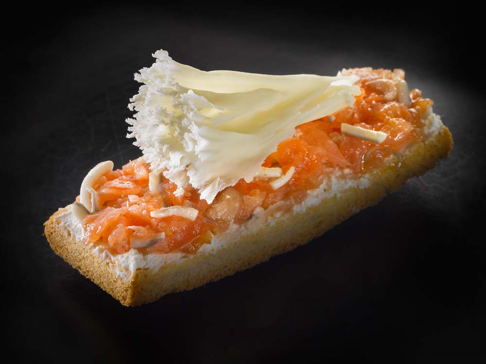 Tramezzini de Idiazabal-tartar salmón y gulas